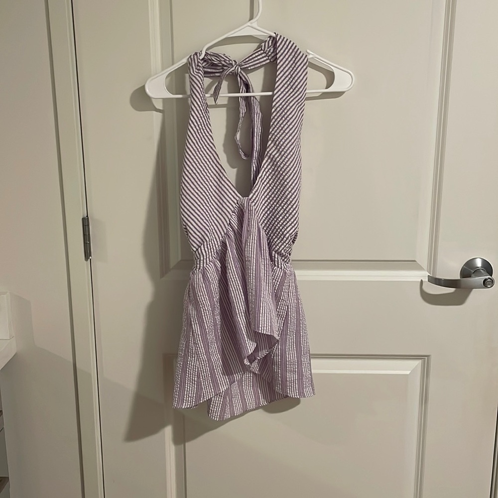 Revolve purple striped halter